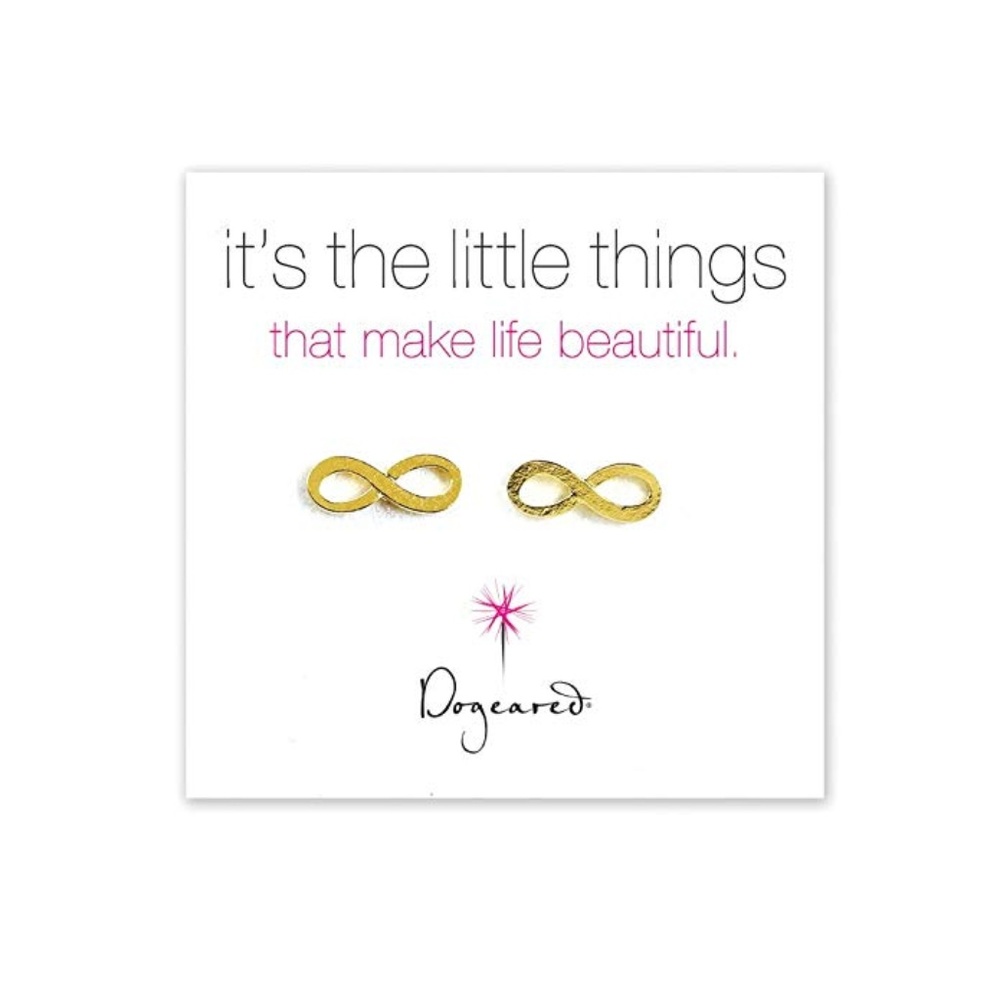Dogeared Small Infinity Stud Earrings, Gold Dipped